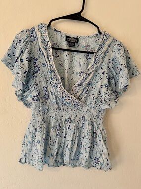 Angie’s Blue Floral Blouse
